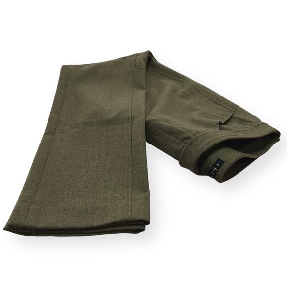 THEORY Wool Straight Leg Dress Pants Light Olive Green - Picture 6 of 9